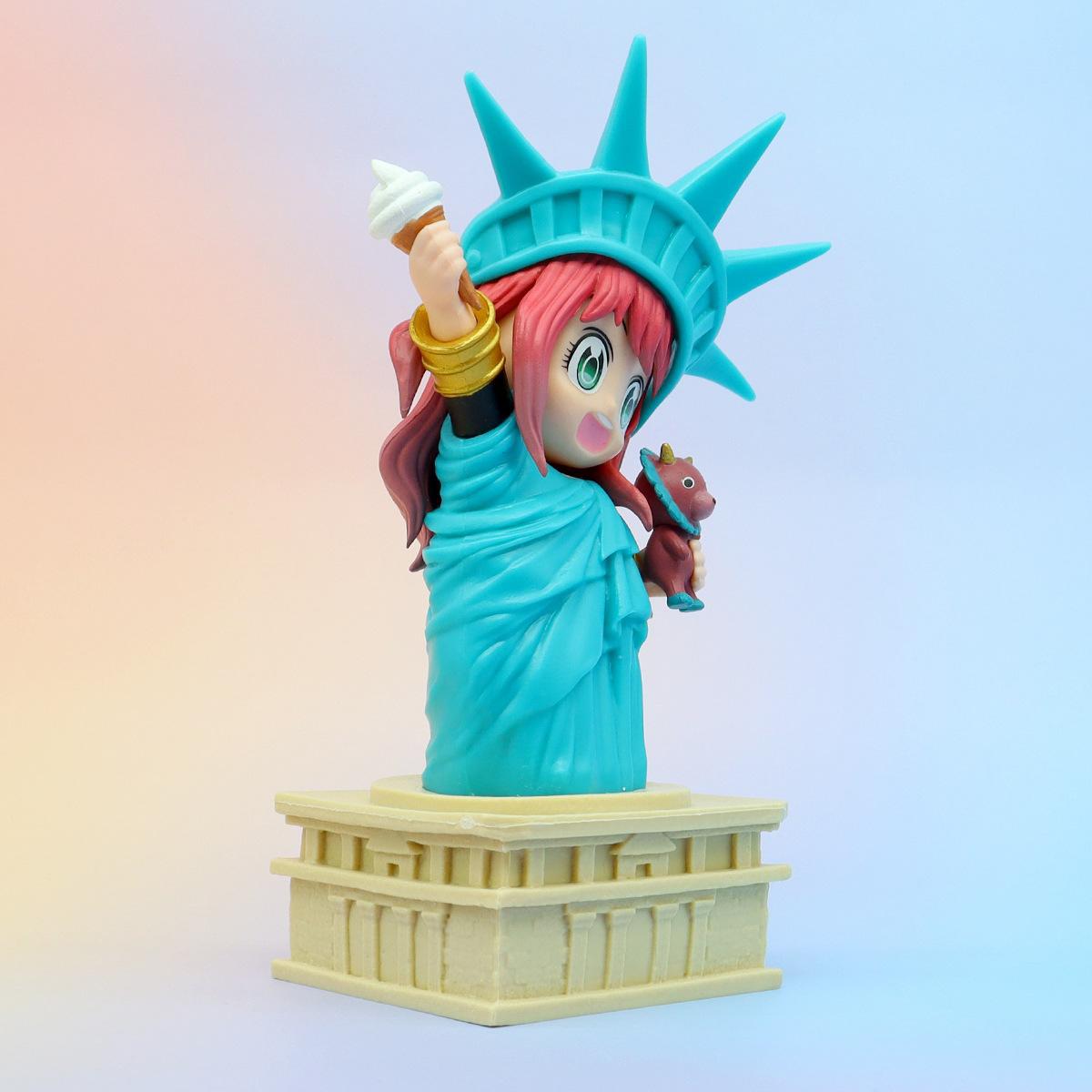 (2개) 차오 플레이 스파이 플레이 홈 모델 자유의 여신상 아니아 데스크탑 장식 장식품 도매