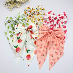 夏の新しい果物の蝶結びのリボンのスプリングは柚子の桃のキウイの後頭部のヘアピンの卸売りを挟みます。
