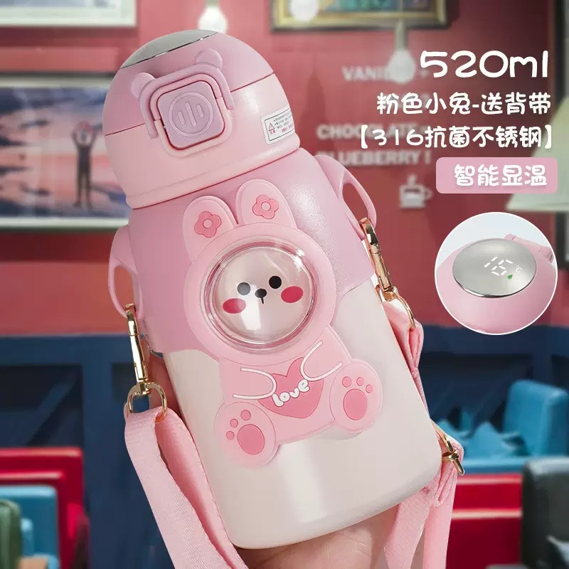 Internet celebridad diversión taza de vacío para niños 316 grado alimenticio estudiante de Kindergarten crossbody paja taza de agua hervidor de agua de regalo