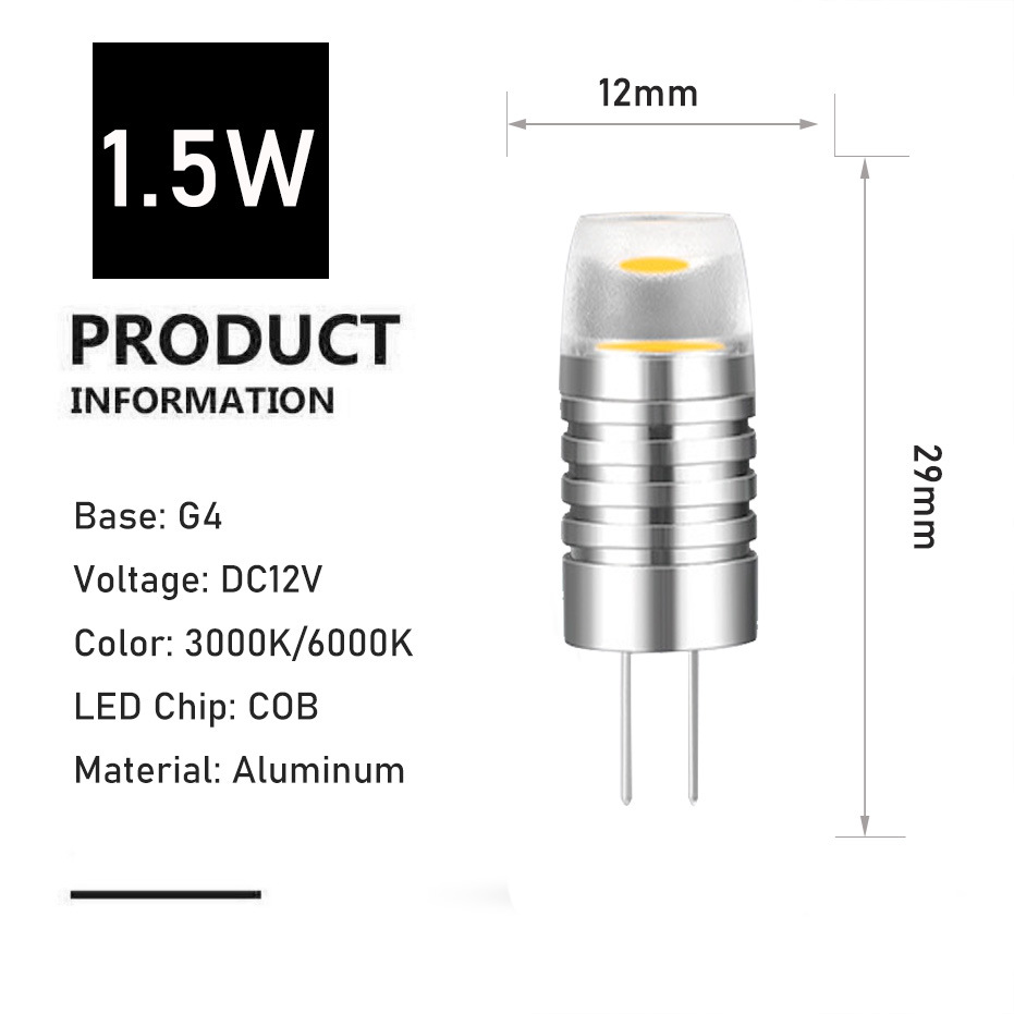 新品1w插脚220V高亮led灯珠g4 cob水晶吊灯台灯光源灯泡