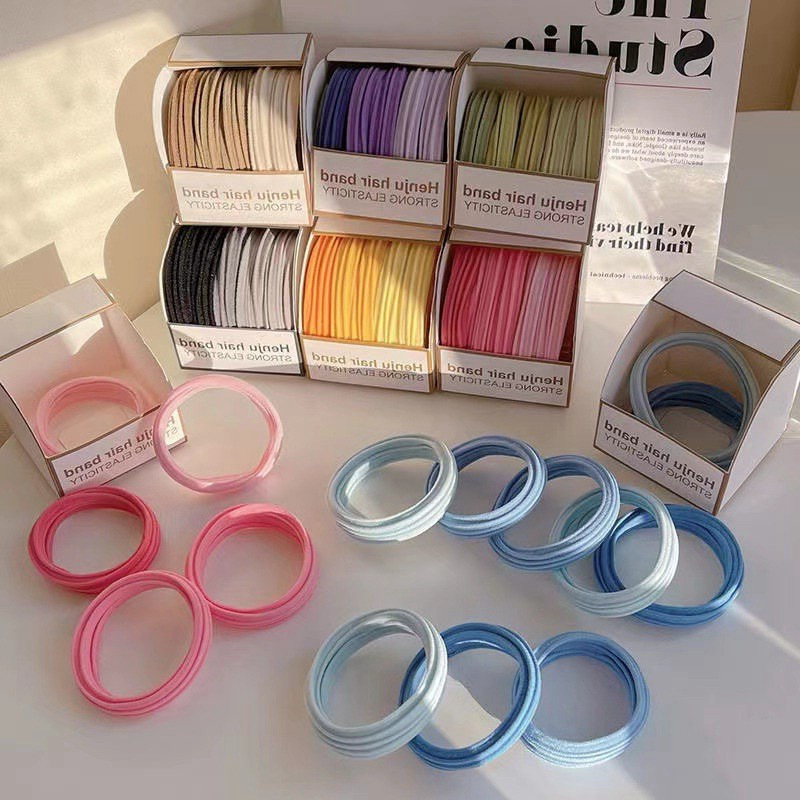 The gradient color ponytail tie leaves no trace and does not damage the hair. The high-elasticity rubber band is suitable for women to tie their hair without seams pic 1