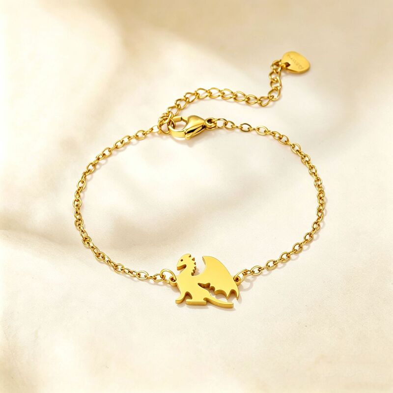 Cross-Border Popular Stainless Steel Dinosaur Bracelet European and American Ins Style Titanium Steel Tyrannosaurus Hip-Hop Personalized Jewelry Wholesale