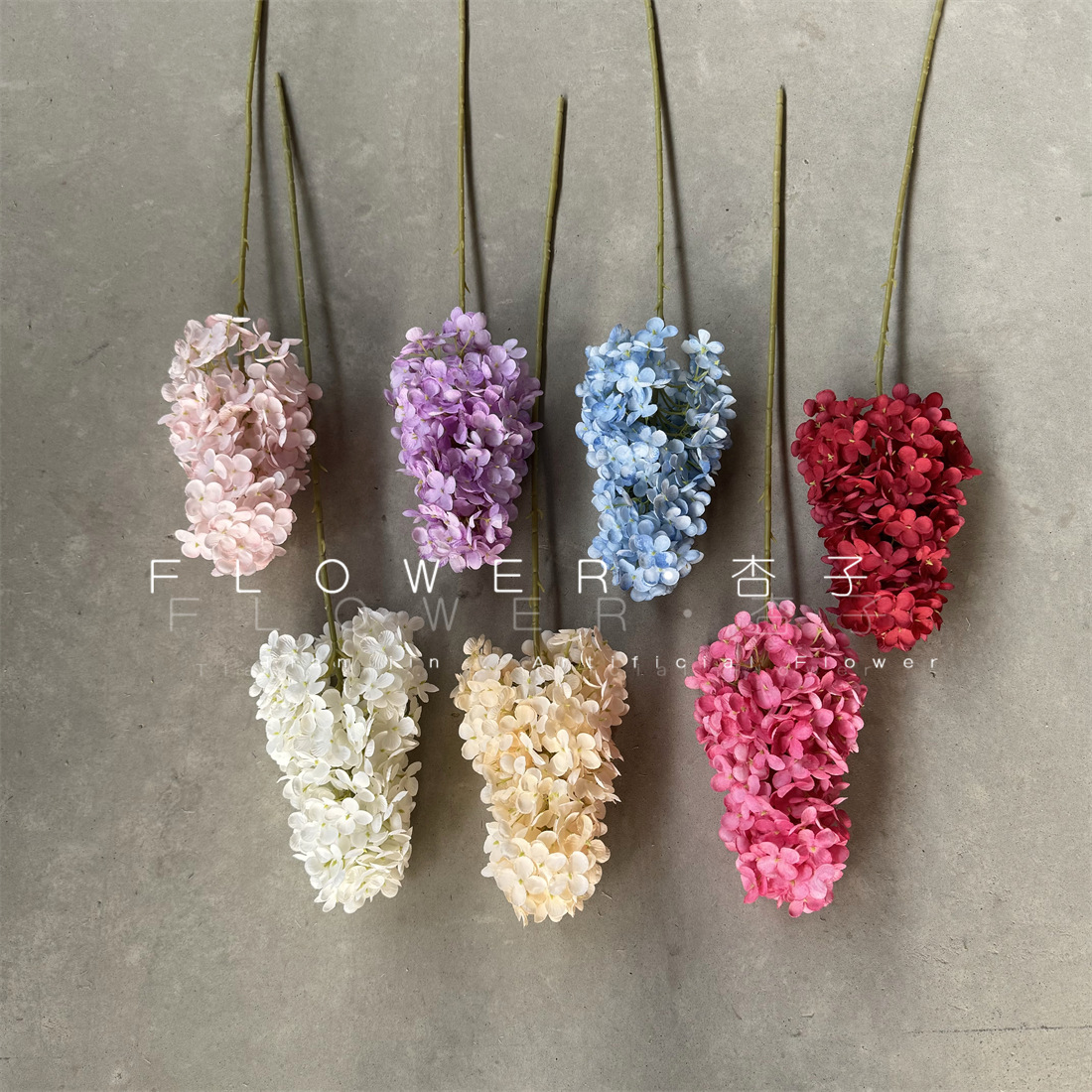 Single Pagoda Artificial Flower Oil Painting Hydrangea Wedding Flower Decoration Flower Arrangement Encrypted Home Decoration Floral Hydrangea