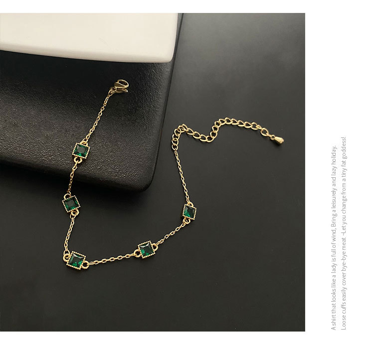 Fashion Geometric Titanium Steel Inlay Zircon Bracelets 1 Piece