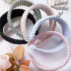 跨境新款法式復古發箍女款寬邊褶皺頭箍女高級感簡約時尚髮飾批發