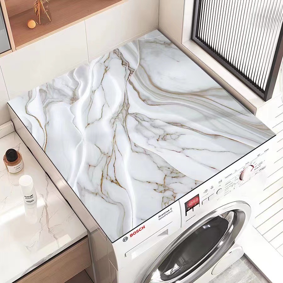 Cojín de lavadora de tambor cubierta de polvo microondas refrigerador techo protector solar tela sin lavado estilo de barro de diatomeas de corte