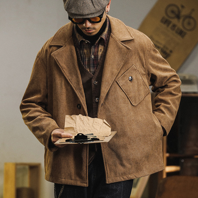 Autumn High-End Men's British Yuppie Retro Small Suit Casual Jacket Hong Kong Style Trendy Loose Suit Jacket
