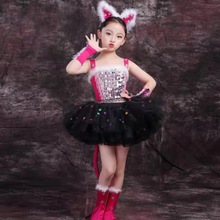 儿童演出服爱跳舞的小怪兽表演服学猫叫蓬蓬裙幼儿园猫咪动物服装