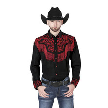 Y 63081 Western print men's long shirt �������ӡ���г����