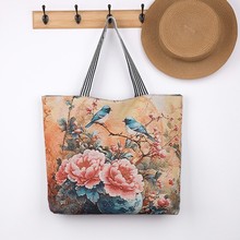 直播代发款时尚女单肩包民族风妈咪手提刺绣布包轻大容量购物袋