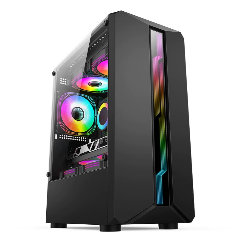 3301 Black assembly computer machine box table table ATX large plate transparent RGB light strip gaming host shell