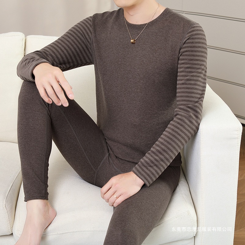 Teenagers' Thermal Underwear Set for Men in Winter, Double-Sided Brushed, Constant Temperature Heating for Middle School Students, Autumn Clothes and Pants