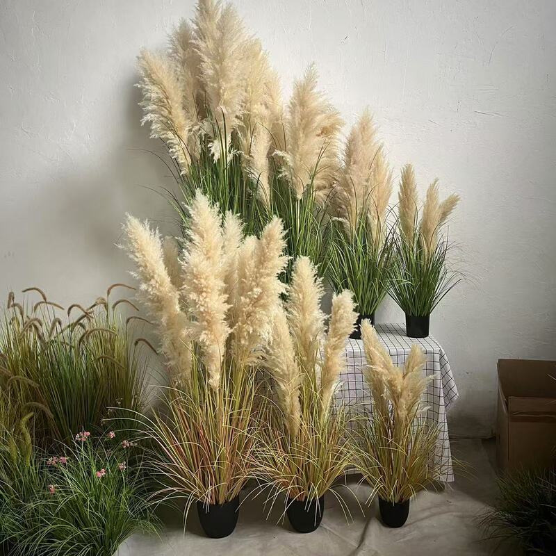 Simulated Reed Bionic Plant Potted Wholesale Landscape Grass Ornaments Indoor Floor Decoration Outdoor Wedding Landscaping