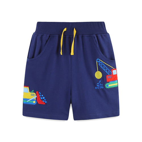 2024 Summer New Arrival Boys Embroidered Shorts Casual Fashion Baby Pants European and American Style Medium Children's Five-Finger Shorts