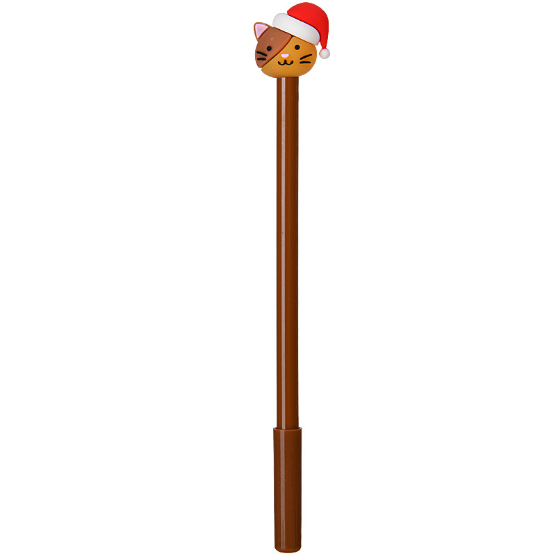 Navidad transfronteriza dibujos animados bolígrafo neutro adorable Papá Noel bolígrafo negro para estudiantes primarios papelería premios al por mayor