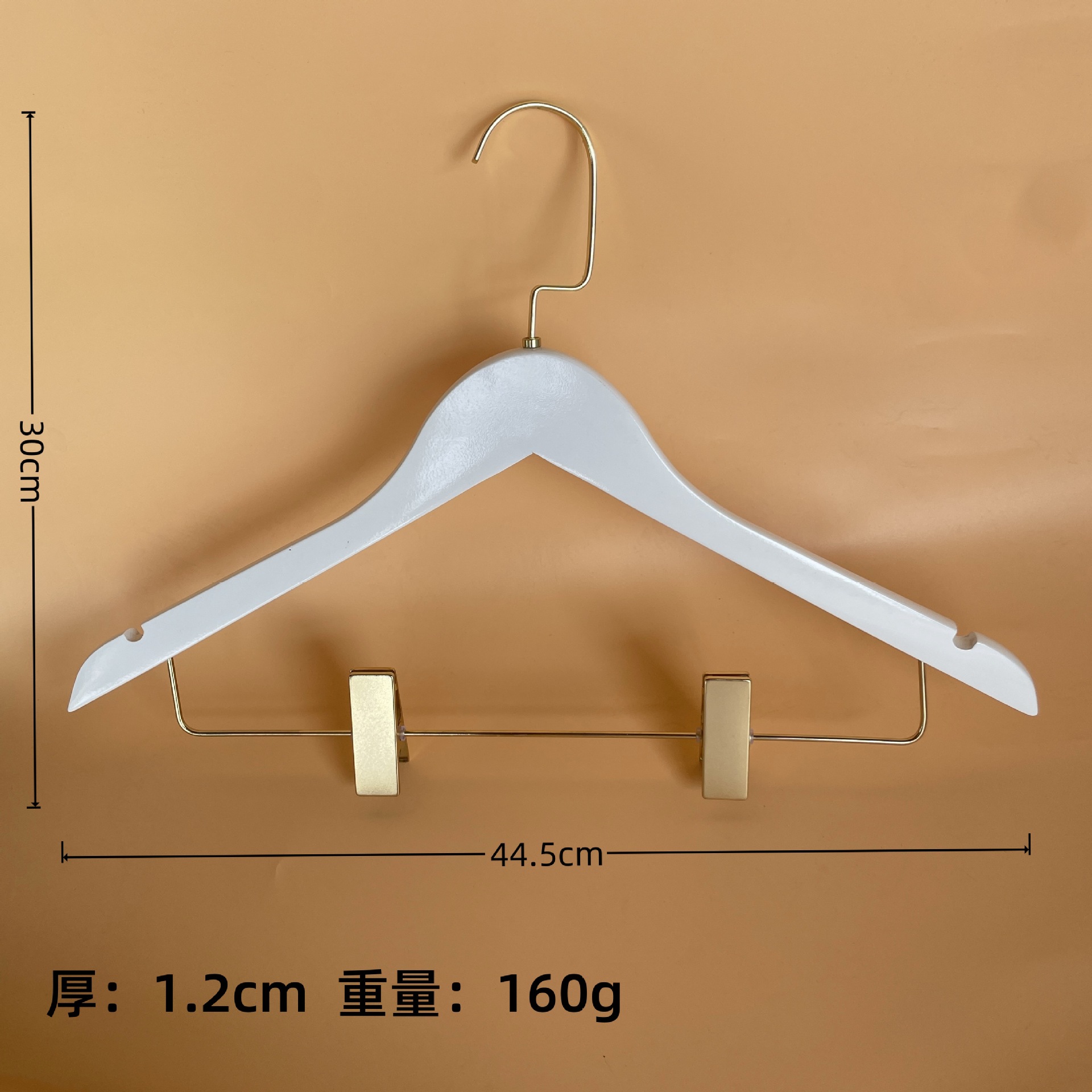 Percha de Madera Maciza con Pinzas, Antideslizante y Sin Marcas, para Tienda de Ropa