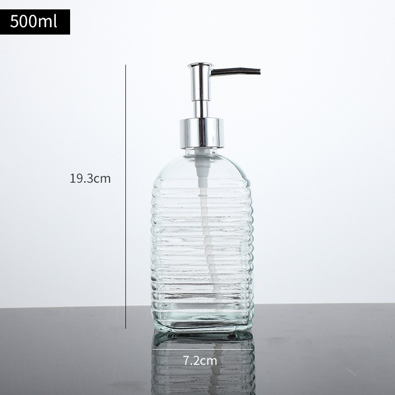 Botella de desinfectante de manos de presión botella de champú de baño doméstico botella de agua de gel de baño botella de cristal embalaje de loción vacía botella duradera