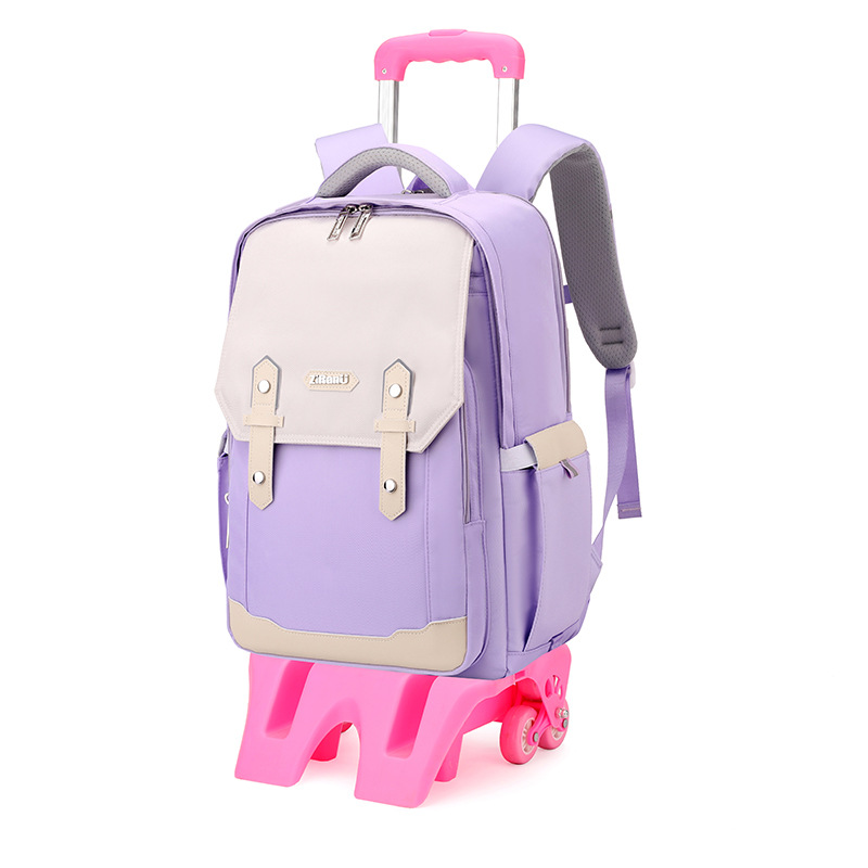 Peces naturales de alto valor de cara tirón mochila de seis ruedas escaleras al por mayor mochila de escolares escolares de secundaria