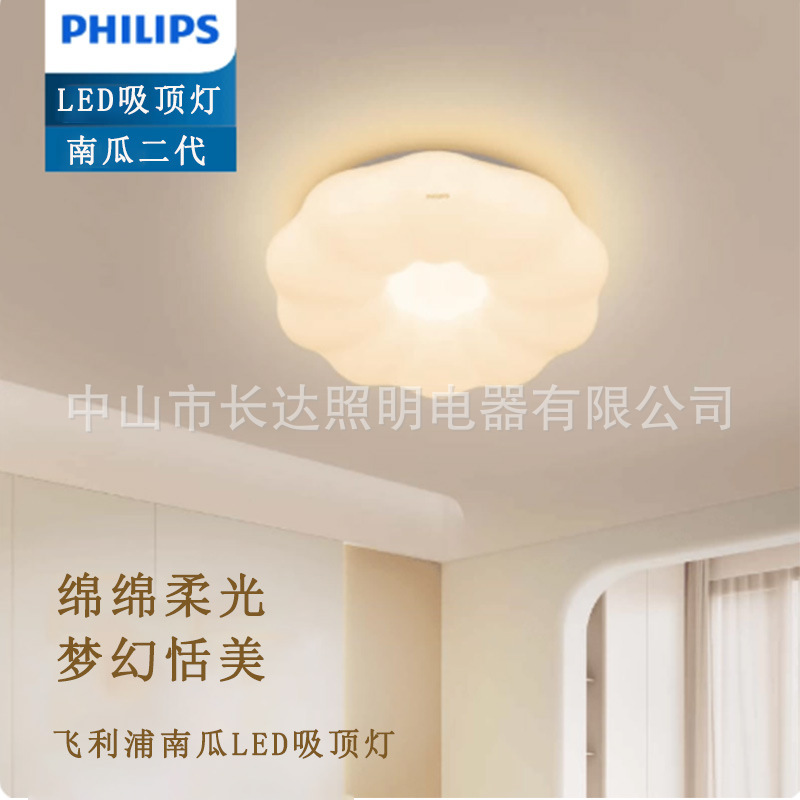 Philips Full-Spectrum Eye-Protecting Led Ceiling Light for Bedroom, Room, Balcony, Children's Room, Cozy Creative Pumpkin Light