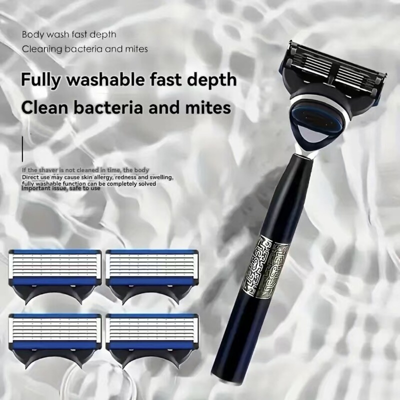 in stock wholesale foreign trade orange six-layer blade 6-layer razor manual razor head general Geely cross-border hot