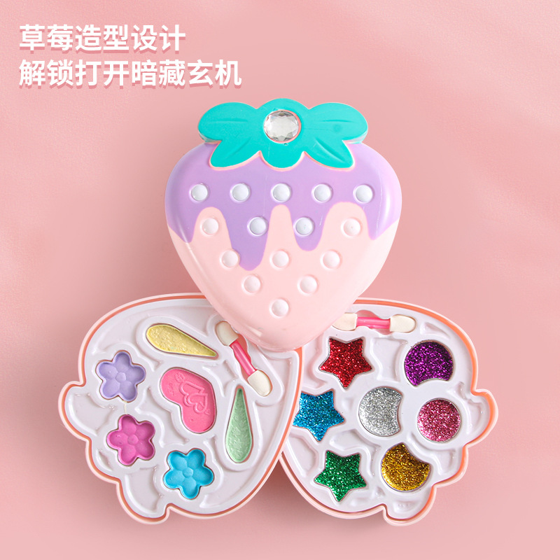 Fresa giratoria niña niña princesa cosméticos juguetes vestidor casita maquillaje sombra de ojos fabricante al por mayor