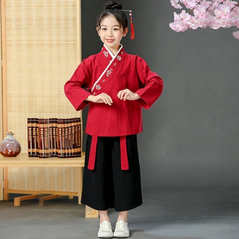 여성용 브라이트 레드[워시드 코튼]