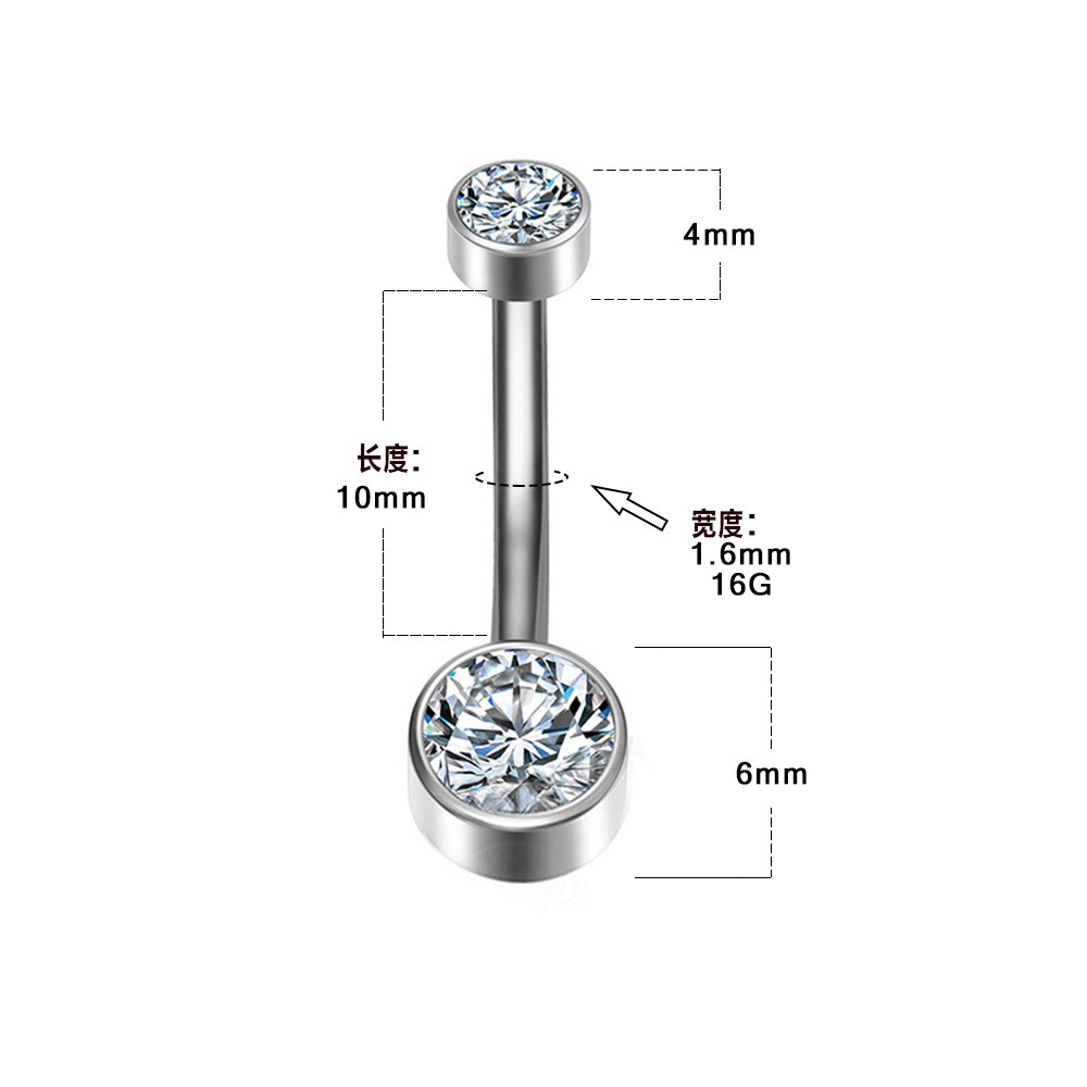 Europäischer Bauchnabelpiercing Ring Mit Eingelegter Kugel_voghion.com