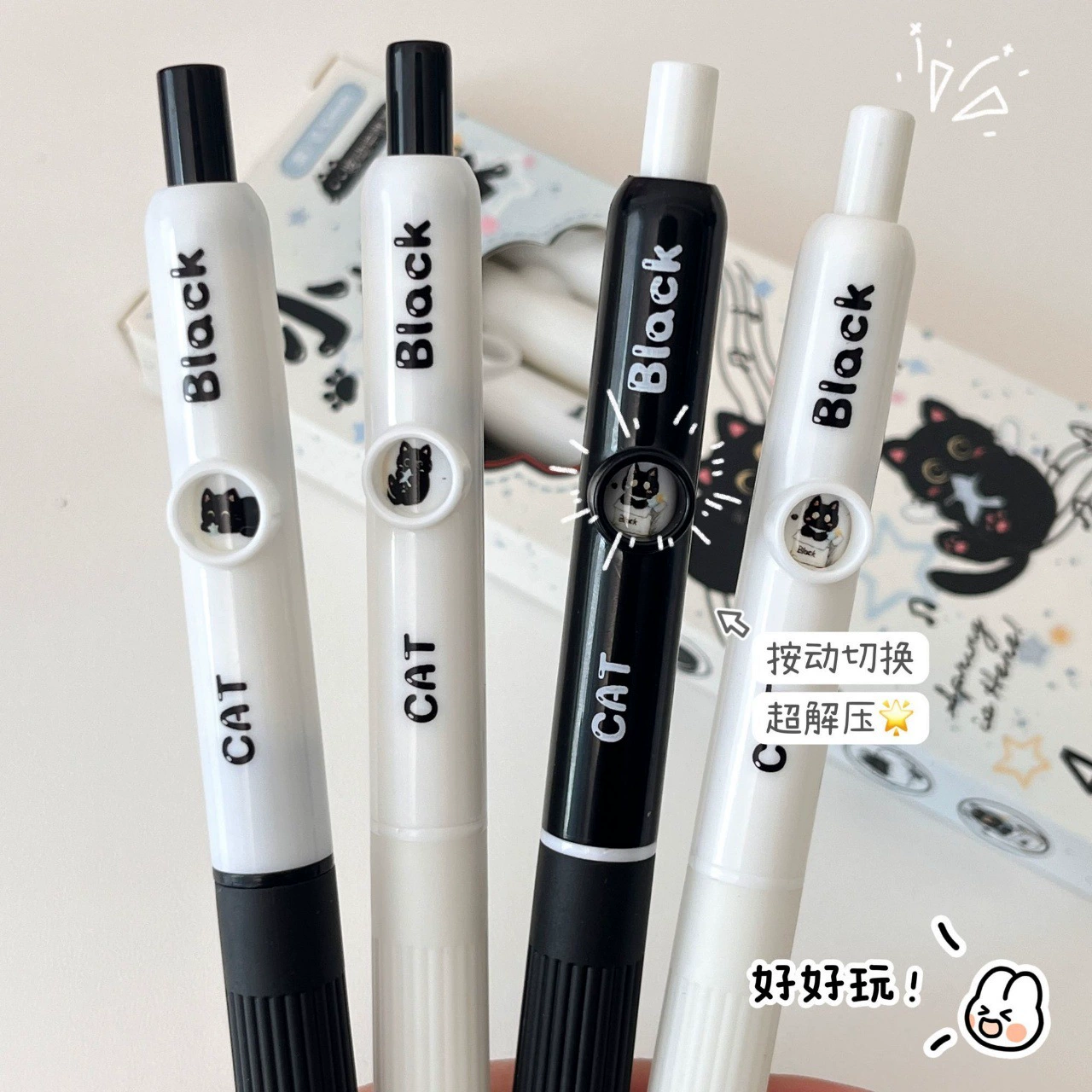 Genuine cute smooth quick dry rollerball pen with animals