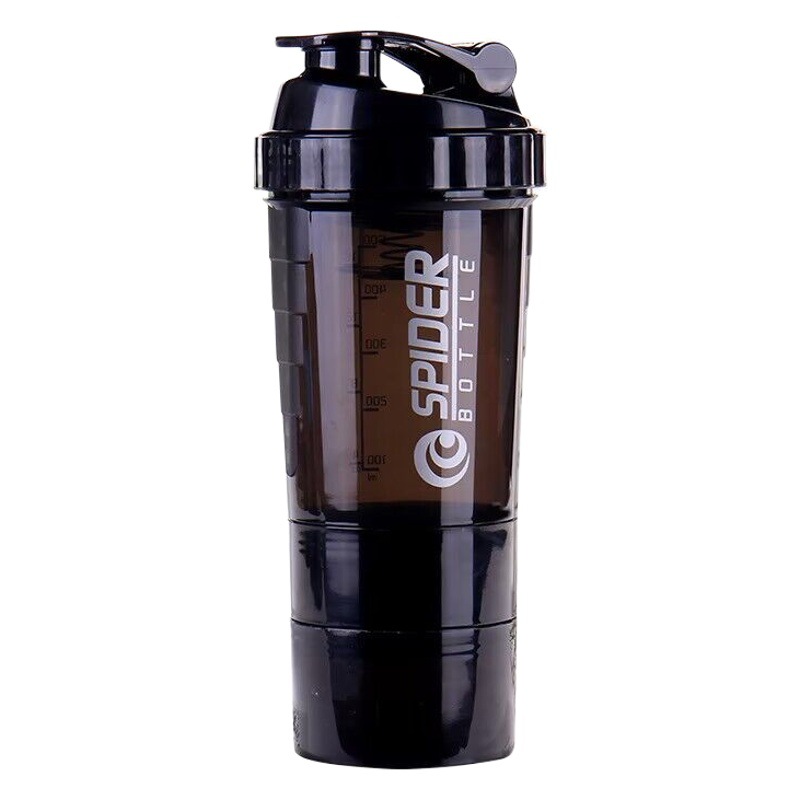 Botella mezcladora Spider Cup de 500ml, tres capas con resorte, material PP, personalizable con logotipo, ideal para deportes y fitness, en stock