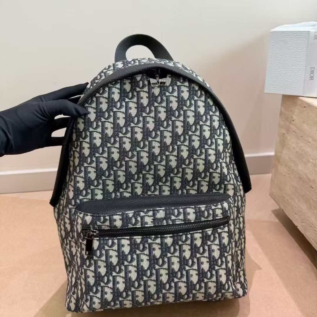 Dior Rider Backpack Beige and Black Dior Oblique Jacquard
