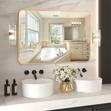 浴室镜卫生间镜子家用酒店厕所洗手台挂墙小镜子免打孔化妆梳妆镜