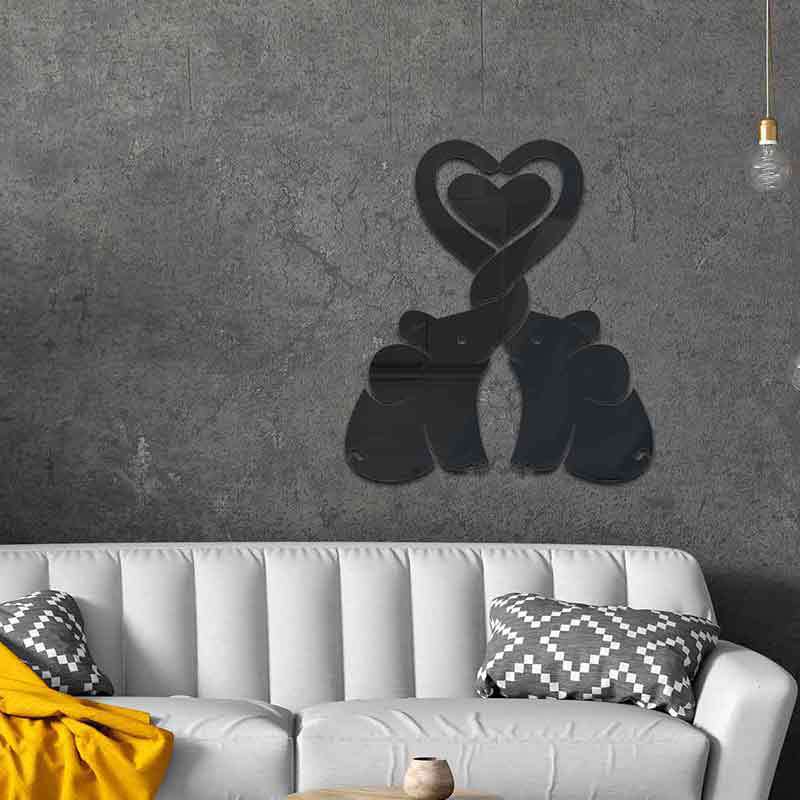 3d Heart Elephant Acrylic Wall Sticker Decorative Mirror Home Decor_voghion.com