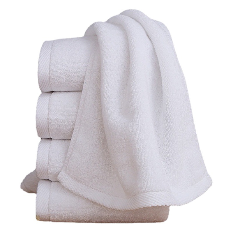Hotel Linen Towel Bath Towel Wholesale Cotton Five-Star Pure White Hotel Bed and Breakfast Bath Towel Bath Towel