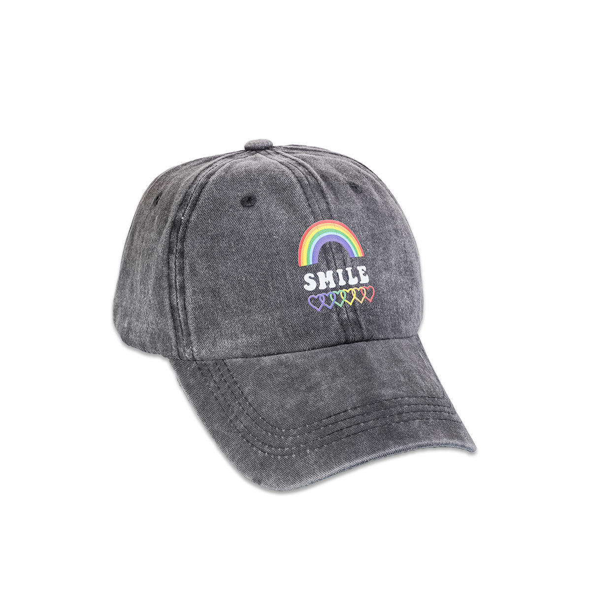 Fashion Simple Wide-brimmed Fashion Rainbow Washed Baseball Cap display picture 4