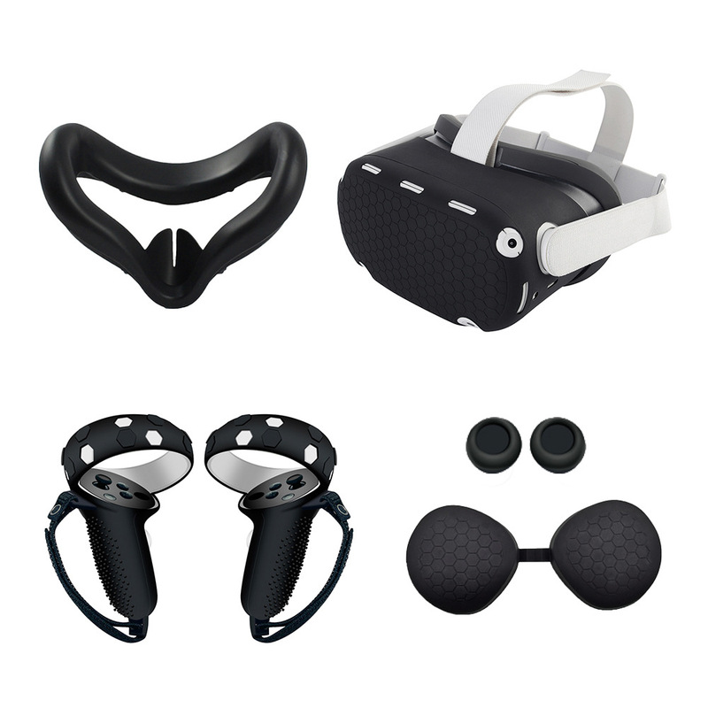 Suitable for Oculus quest2 Silicone Protective Set Face Mask Leak-proof Eye Mask Second Generation Handle Cover Accessories Suitable for Oculus quest2 Silicone Protective Set Face Mask Leak-proof Eye Mask Second Generation Handle Cover Accessories
