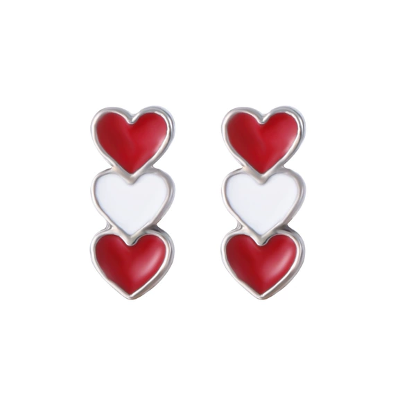 6.Three love earrings