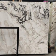 大花白石材酒店别墅全屋家装建筑工程原石加工复古鱼肚白色大理石