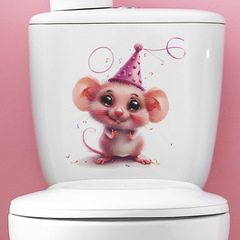 Foreign trade cute cartoon mouse children's bedroom hallway home decoration wall sticker sticker self-adhesive wholesale cross-border