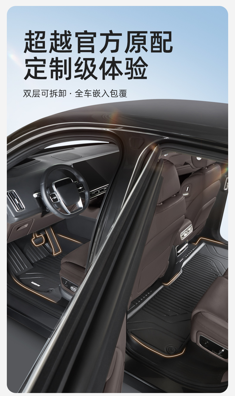 Qiao's TPE full-coverage car floor mats are suitable for Volkswagen Lavida, Sagitar, Magotan, Passat, Golf, and Tiguan L