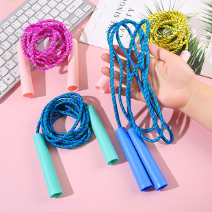 Rope skipping toy children's plastic primary school sports kindergarten beginner boys and girls rope skipping plastic handle cotton rope
