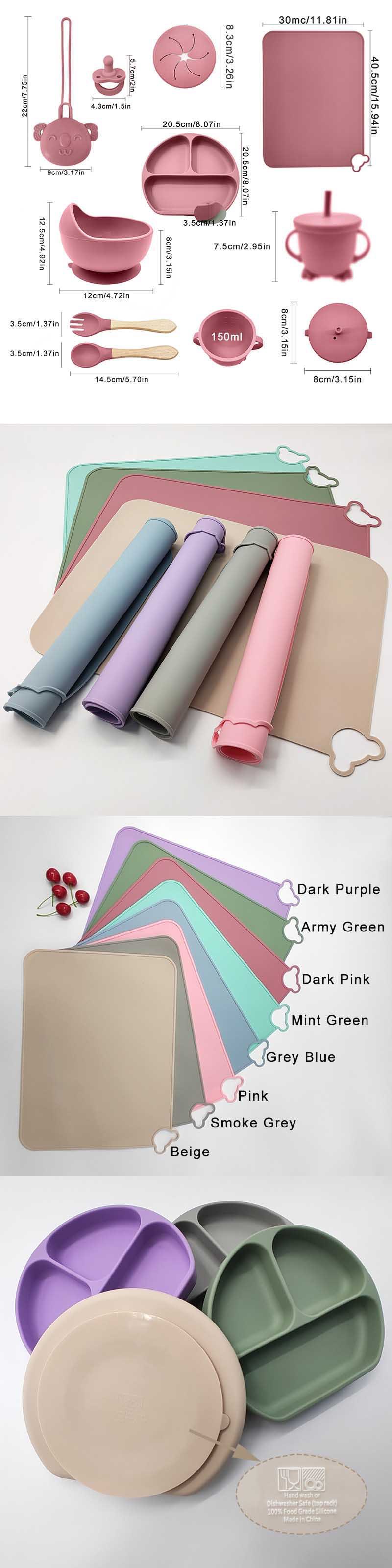 Silicone Baby Feeding Set - Colors Available