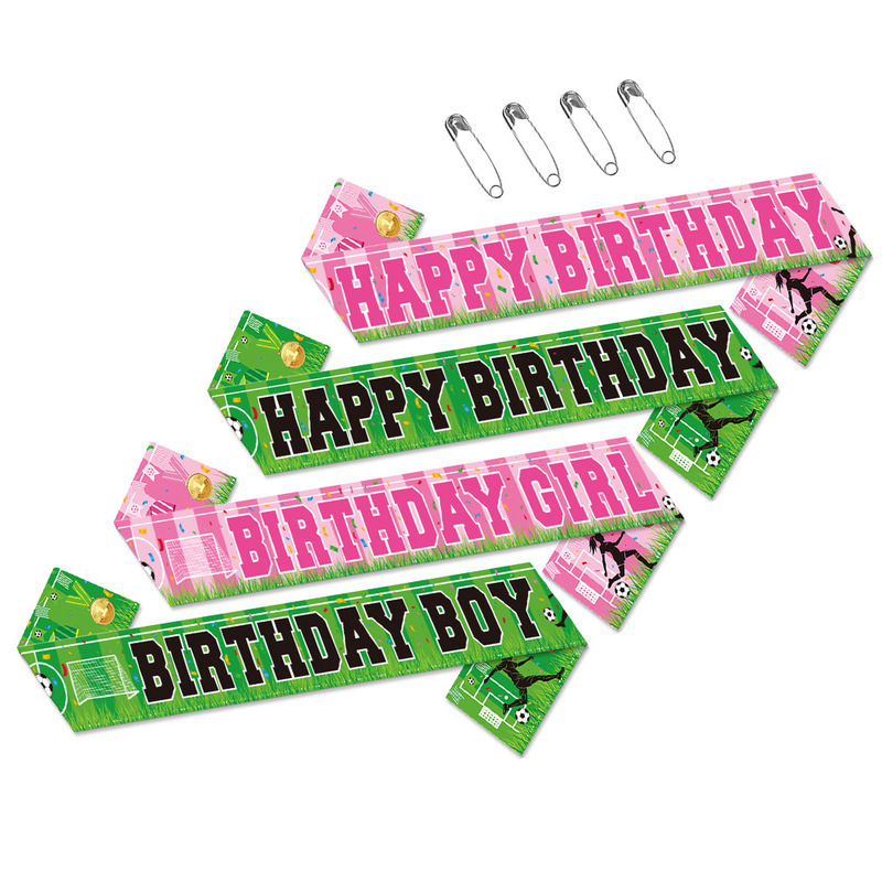 亚马逊足球主题生日装饰肩带 生日派对装饰足球礼仪带拍照道具|undefined