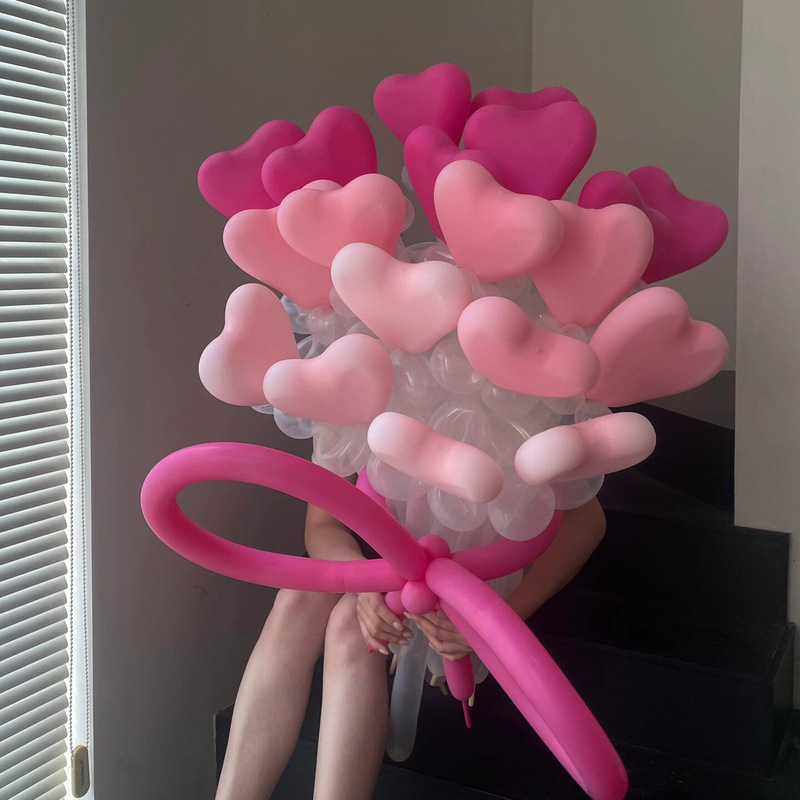 Internet Celebrity Heart Balloon Bouquet Big Certificate Photo Props Birthday Lover Goddess Day Wedding Room Scene Layout Stall