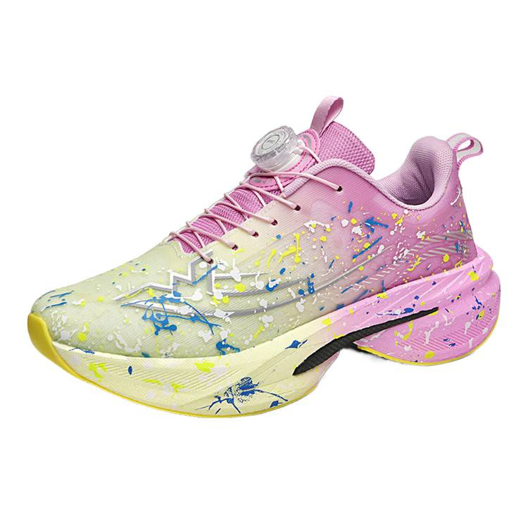 Hombres y mujeres mismas zapatos de carreras de carbono, zapatos de carreras, camuflaje de luz nocturna, botón giratorio, zapatos casuales, zapatos deportivos profesionales de larga distancia