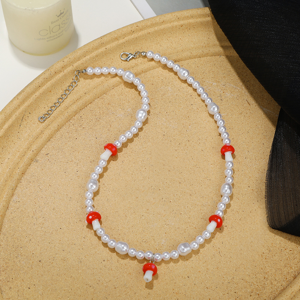 1 Piece Fashion Mushroom Imitation Pearl Beaded Womenu0027S Necklace