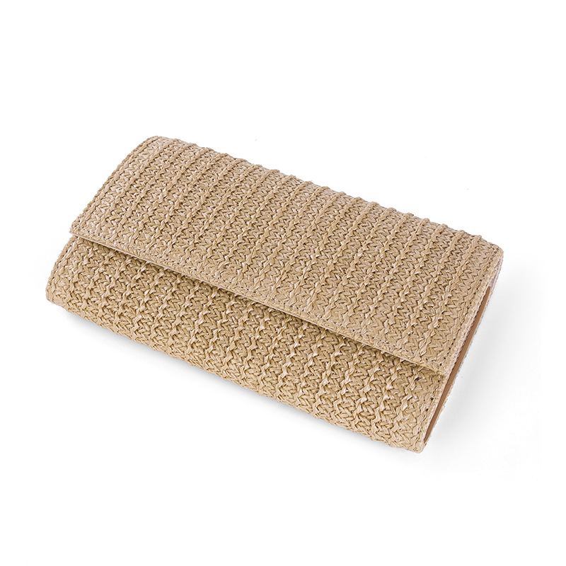 Women's Gender Women's Straw Solid Color Elegant Streetwear Square Flip Cover Clutch Bag