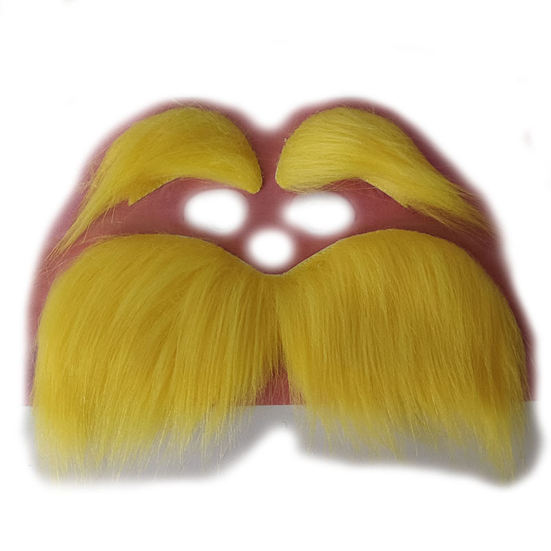 Amazon Cross-border Yellow Old Les Beard Masquerade Simulation Beard Performance Prop Eyebrows Beard suit