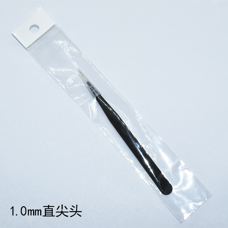 Pinzas de acero inoxidable para manualidades, pinzas puntiagudas para decoración de uñas, pestañas postizas, herramienta antiestática ESD-15 para bisutería.