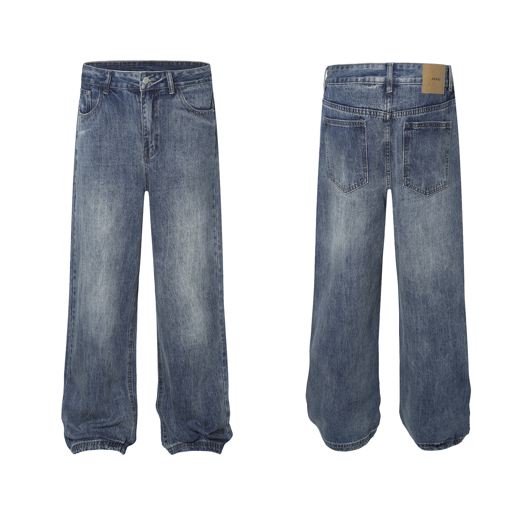 YON MODISH Vêtements pour hommes 2024 Automne Nouveau produit Meichao High Street Lavable Polyvalent Jeans à jambe droite_voghion.com