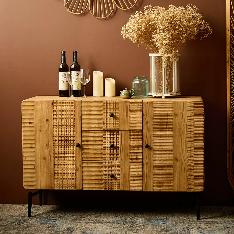 实木柜子储物柜餐边柜茶具置物收纳客厅卧室玄关靠墙一体装饰民宿